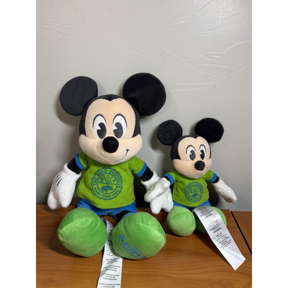 Disney Parks Animal Kingdom Dino Institute Mickey Mouse Plush Toy - Set of 2
